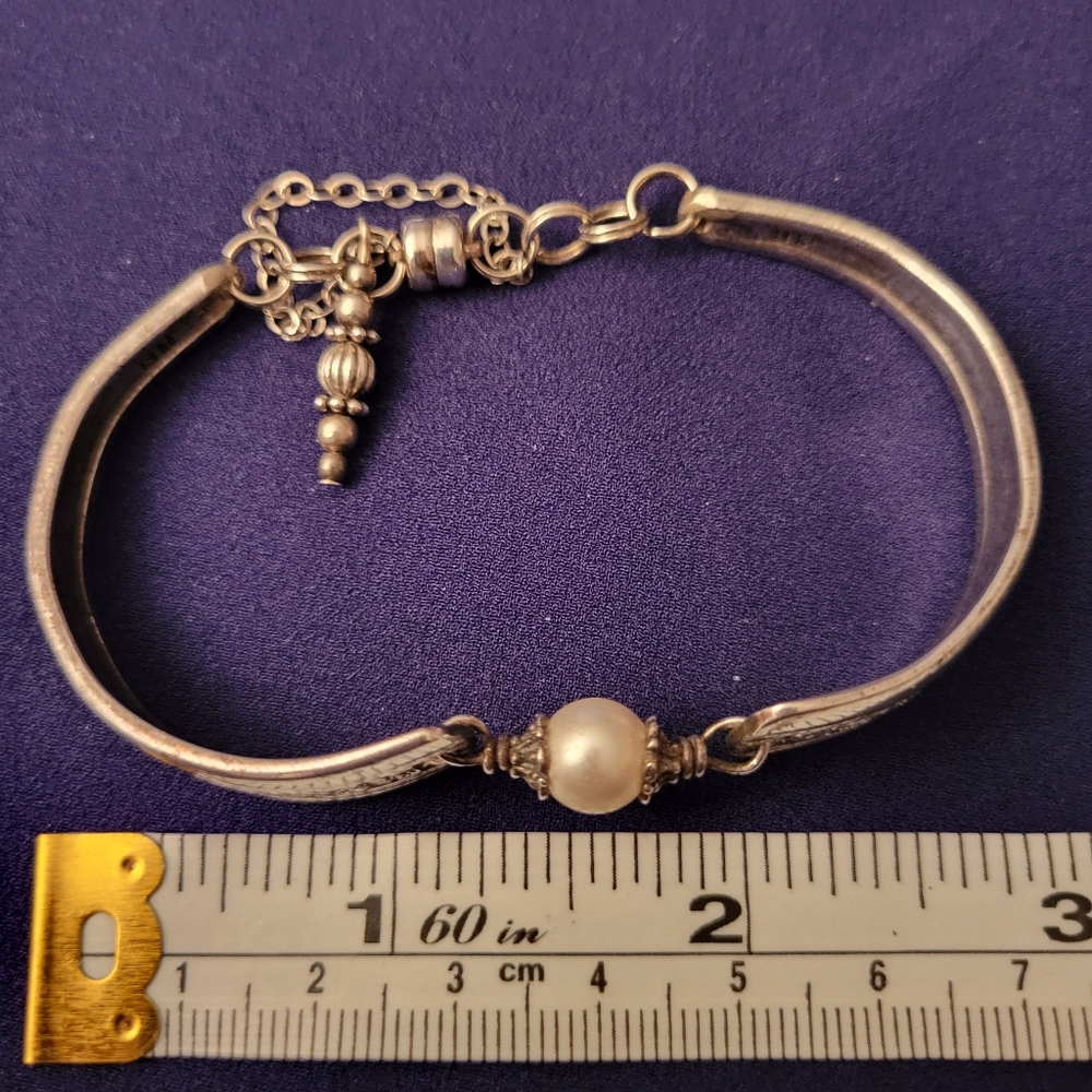Silver spoon bracelet with magnetic clasp